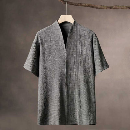 Thin Ice Silk V-Neck Cardigan T-Shirt
